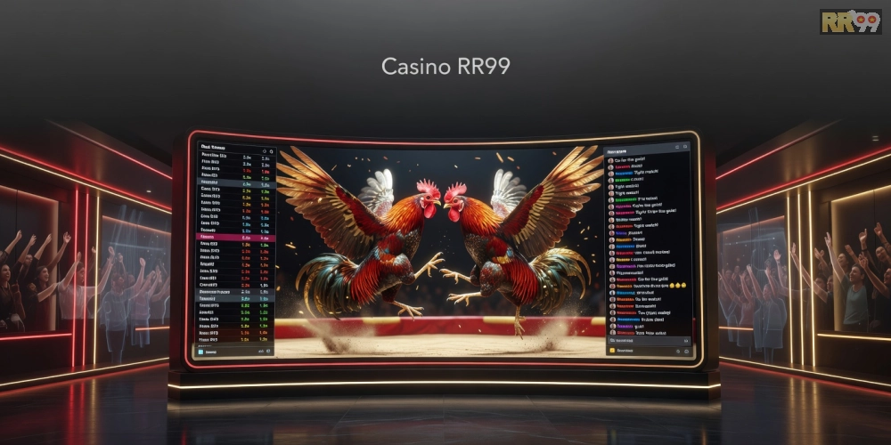 Minh họa giao diện xem đá gà trực tiếp tại casino rr99 với hình ảnh sắc nét và dễ sử dụng